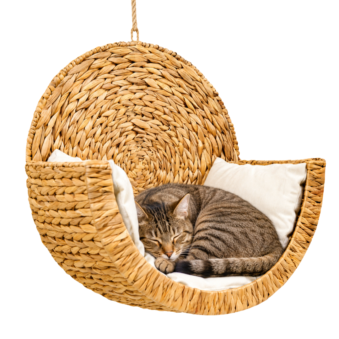 CozyWhiskers™ - Handwoven Cat Bed