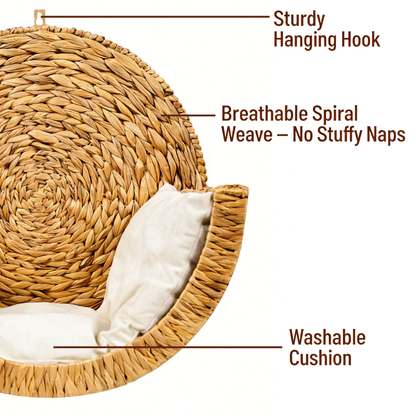 CozyWhiskers™ - Handwoven Cat Bed