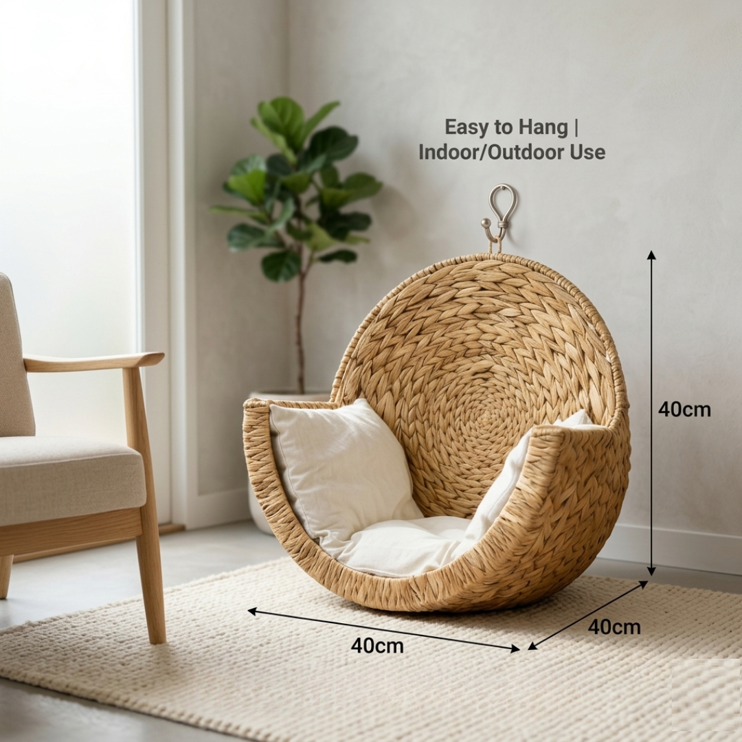 CozyWhiskers™ - Handwoven Cat Bed